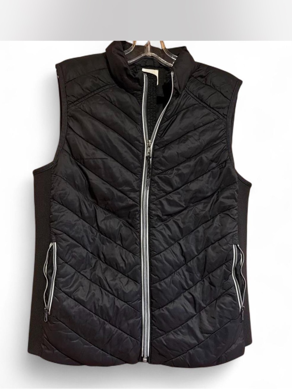 GAP Black Quilted Zip-Up Vest for Women